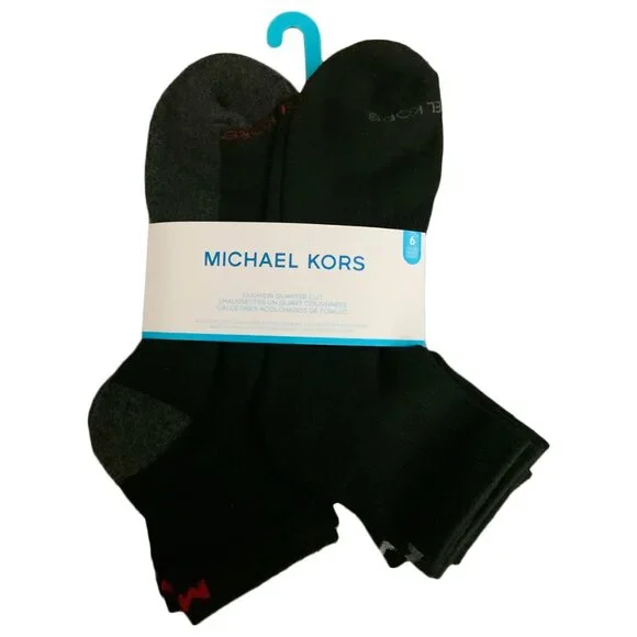 NWT 6-PAIRS PACK MICHAEL KORS MSRP $26.99 MEN'S QUARTER CUT SOCKS SIZES 7-12 - Picture 3 of 4
